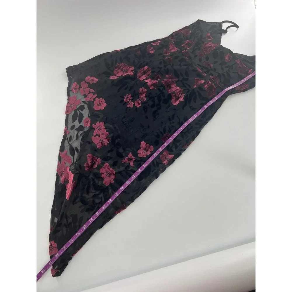 Lulus Evenings with You Black Floral Velvet Asymmetrical Dress